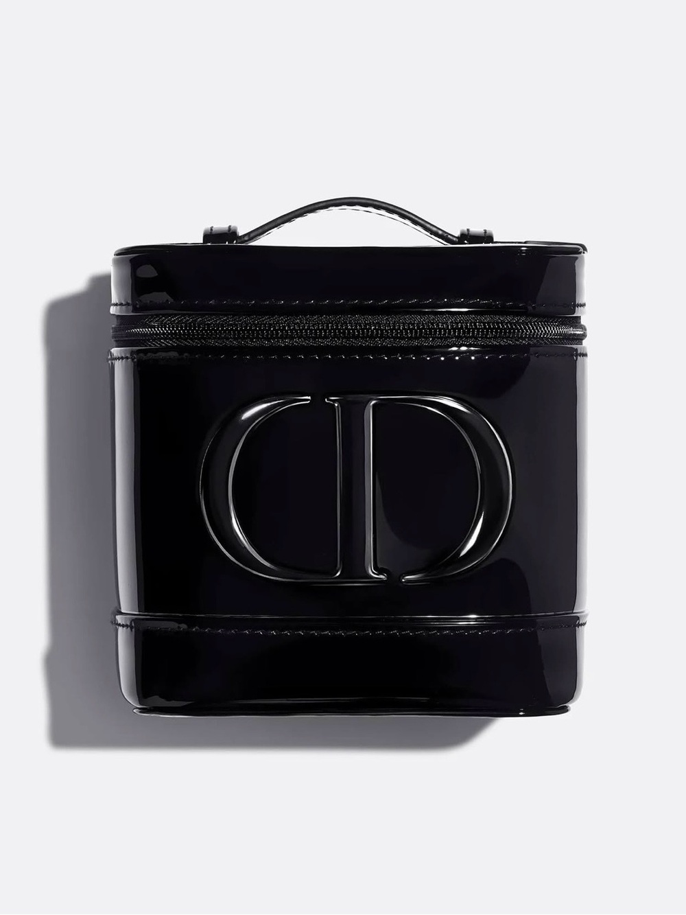 Dior Beauty Patent Cosmetic Vanity Case with Top Handle & Chain